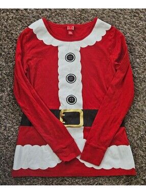 Target Holiday Santa Costume Graphic Long Sleeve Tee L